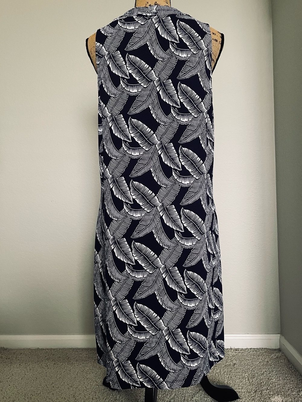 Tommy Bahama Island Cays Navy Blue Palms Lace Up Spa Dress - Picture 4 of 8